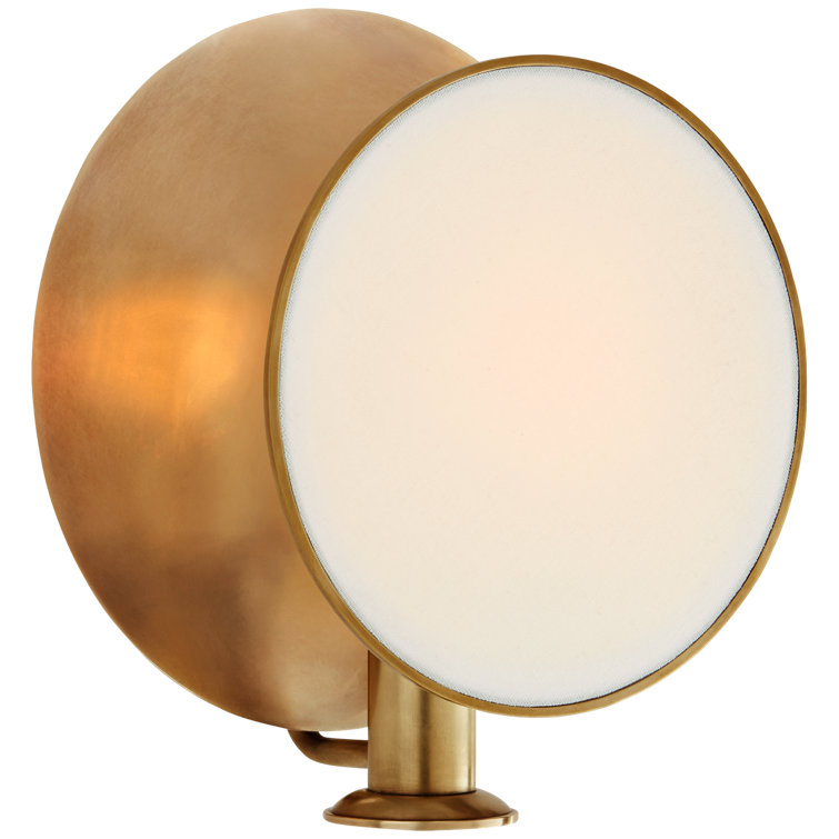 Osiris Antique Brass 10'' Dimmable Wall Sconce with Linen Diffuser
