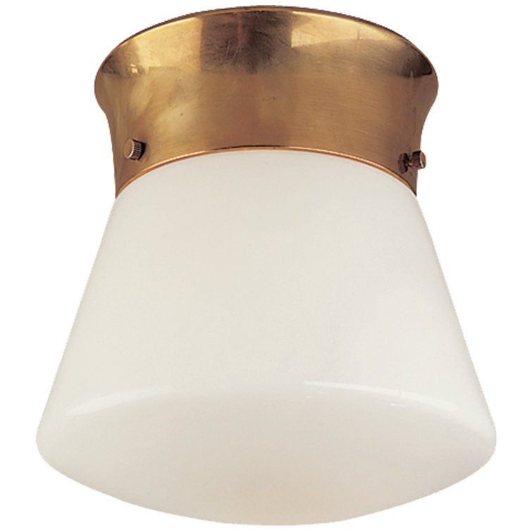 Hand-Rubbed Antique Brass and Glass Flush Mount Light