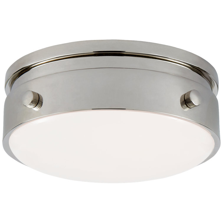 Hicks Solitaire Polished Nickel LED Drum Flush Mount