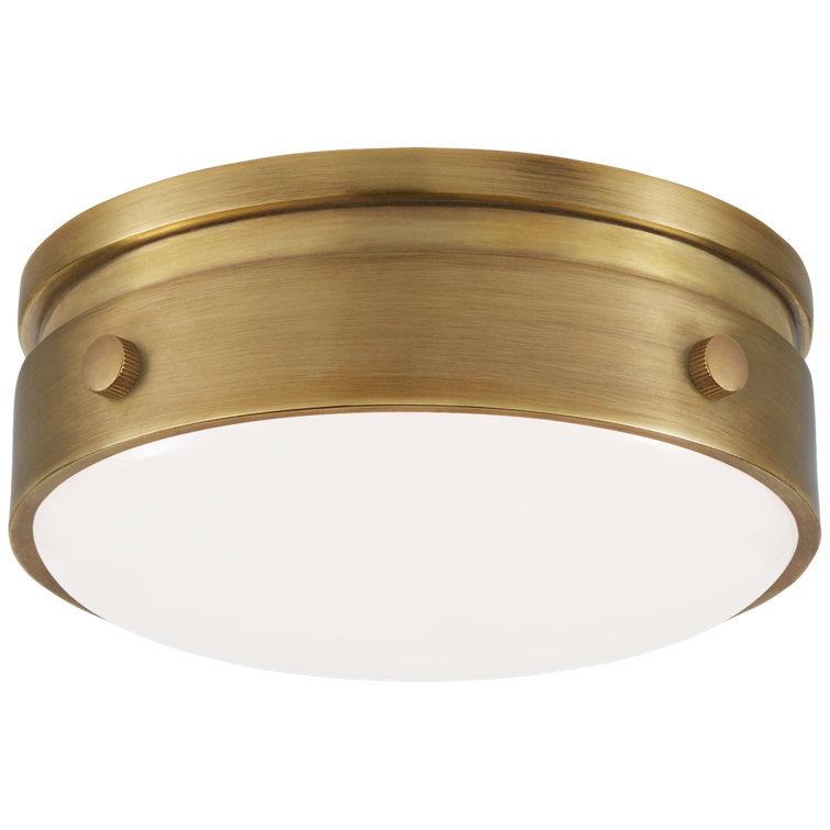 Hand-Rubbed Antique Brass and Glass LED Flush Mount