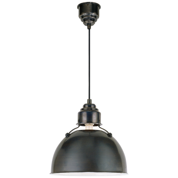 Eugene Bronze 15" Industrial Bowl Pendant Light