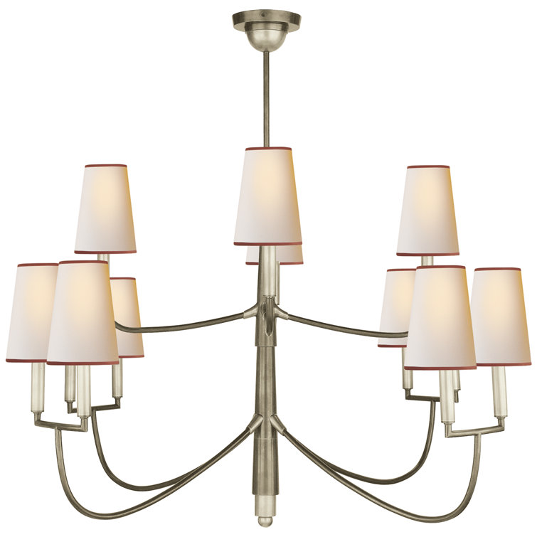 Farlane 12-Light Antique Nickel Crystal Candle Chandelier