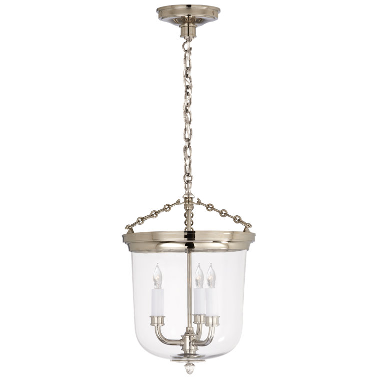 Polished Nickel Glass Jar Pendant Light for Indoor/Outdoor