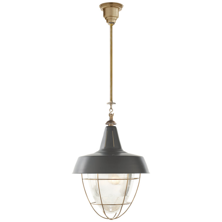 Henry Antique Brass and Green 2-Light Pendant