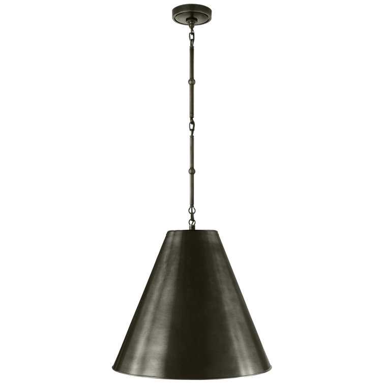 Bronze Conical Shade 17" Pendant Light