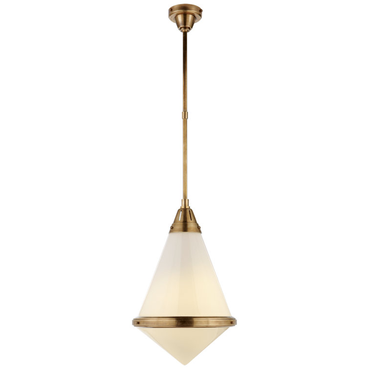 Gale 17.25" Polished Nickel and Glass Pendant Light