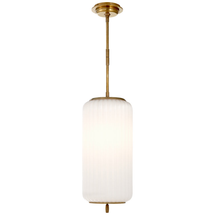 Eden Sleek White Glass & Hand-Rubbed Antique Brass 3-Light Pendant