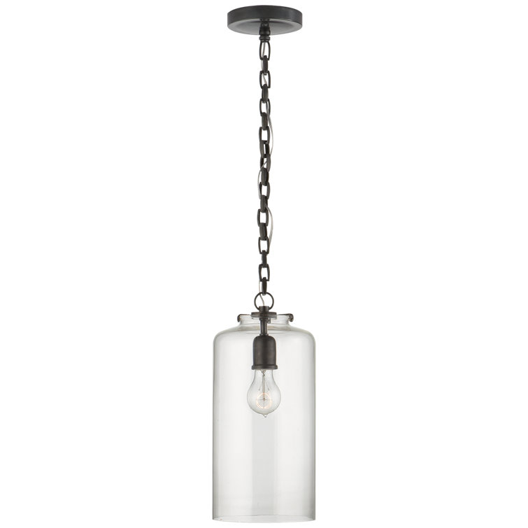 Bronze and Clear Glass 16" Pendant Light