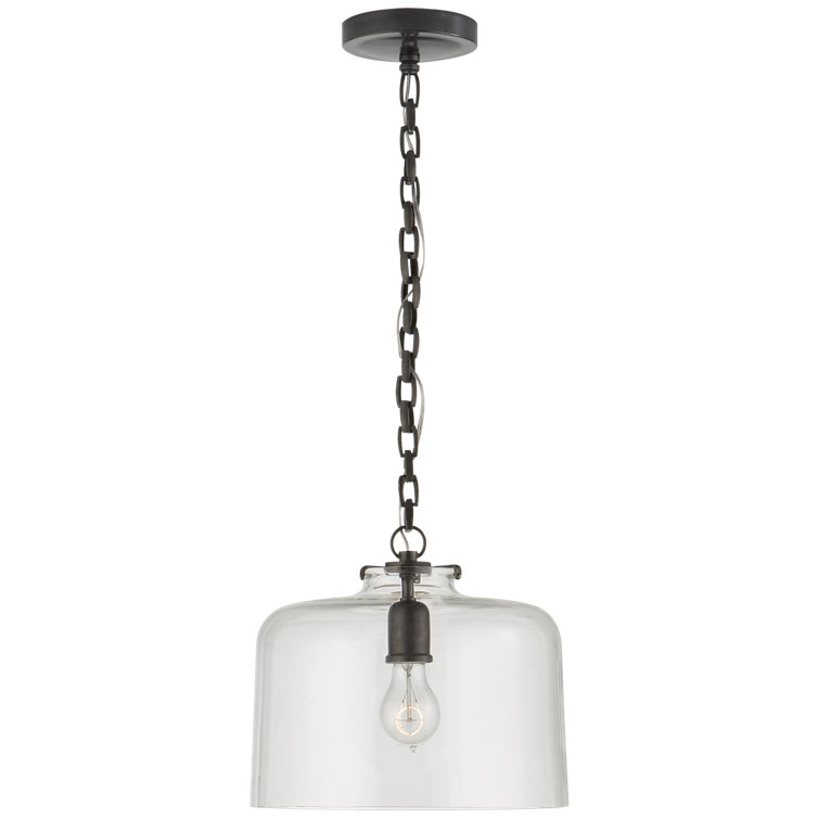 Katie Vintage Bronze Dome Pendant with Clear Glass Shade