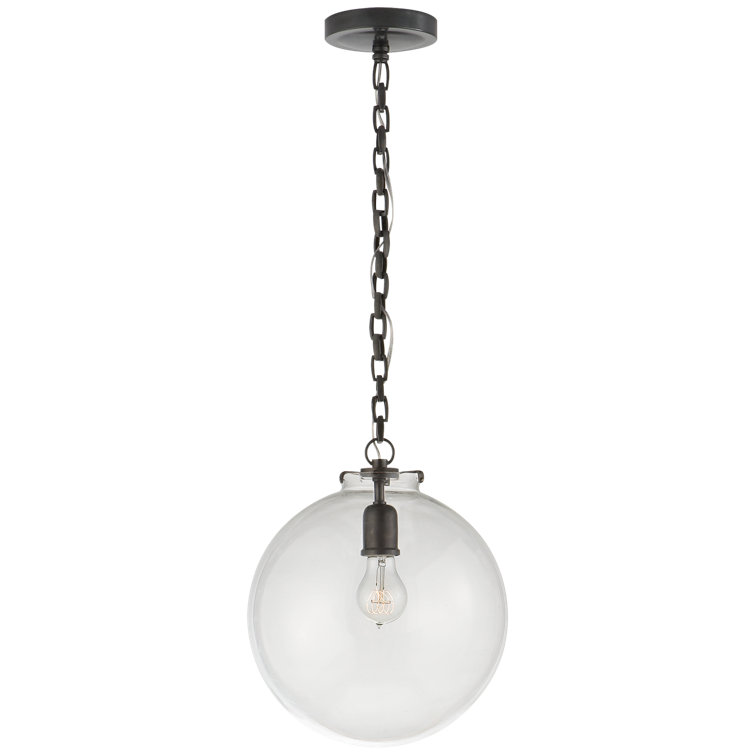 Bronze Globe Pendant with Clear Glass - Indoor/Outdoor Lighting