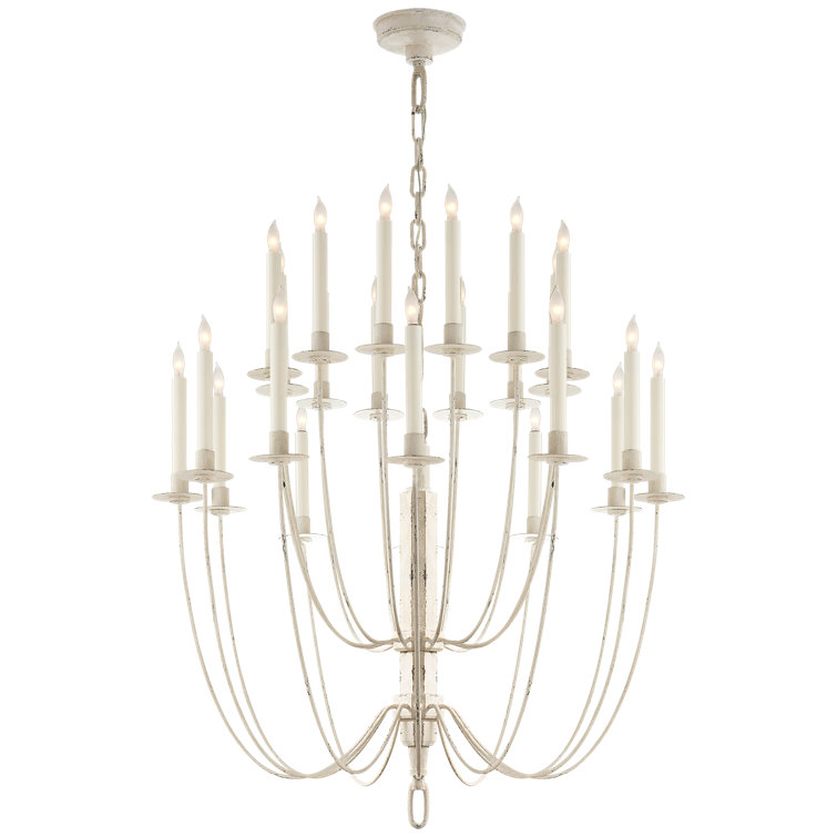 Elegant Belgian White 24-Light Crystal Candle Chandelier