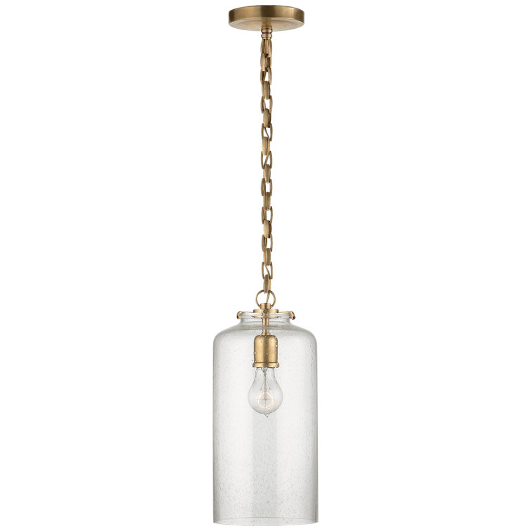 Hand-Rubbed Antique Brass Glass Pendant Light