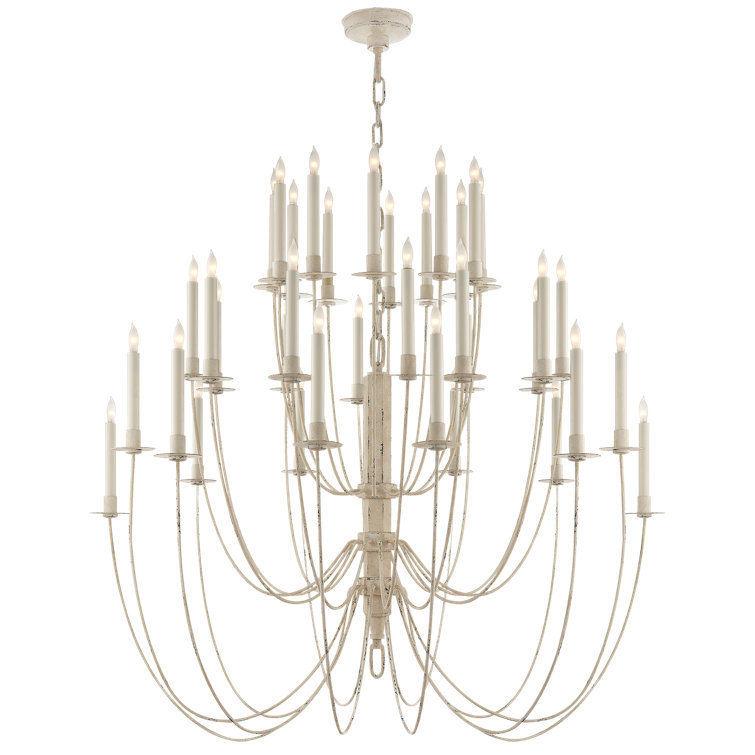 Erika Belgian White 3-Tier Crystal Candle Chandelier, 39.5"