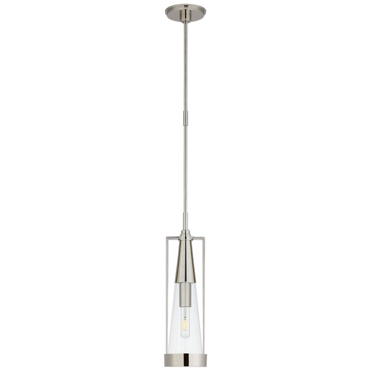 Calix Mini Polished Nickel and Clear Glass Pendant Light