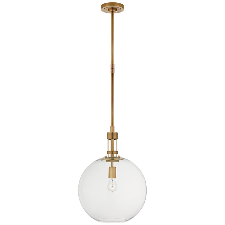 Hand-Rubbed Antique Brass Globe Pendant Light