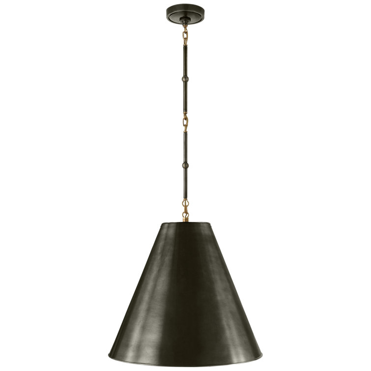 Goodman 17" Bronze and Antique Brass Crystal Pendant Light