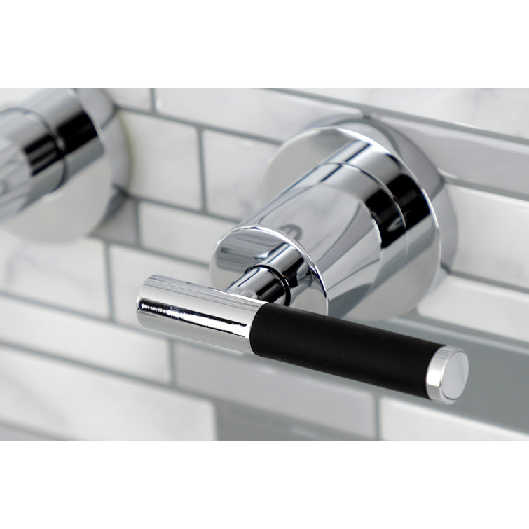 Kaiser Two-Handle Polished Chrome Wall Mount Bathroom Faucet