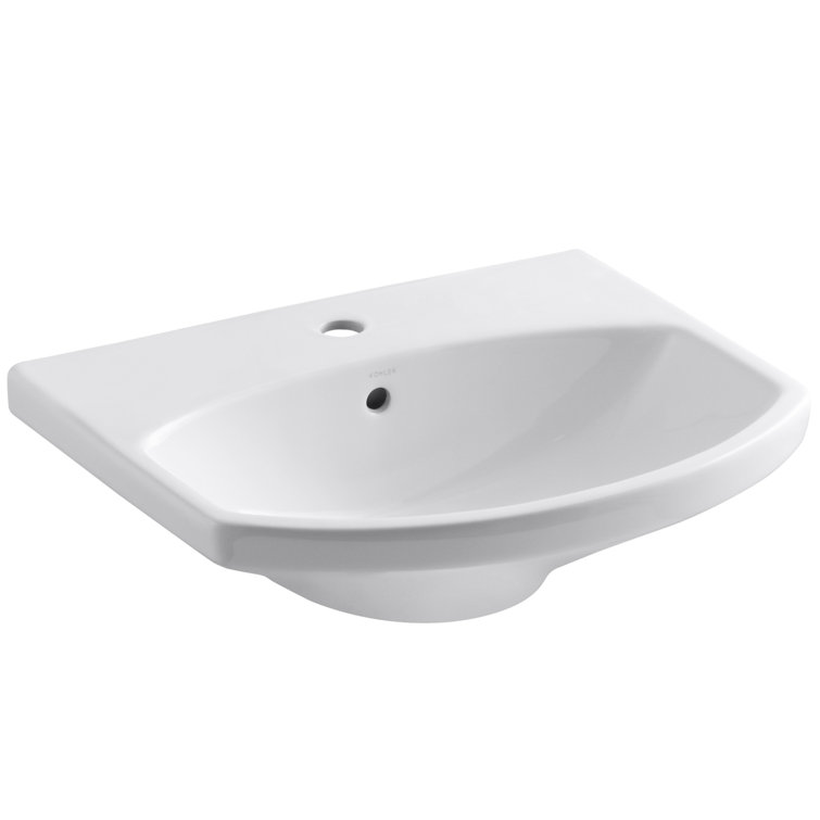 Cimarron Elegant White Ceramic Oval Pedestal Bathroom Sink