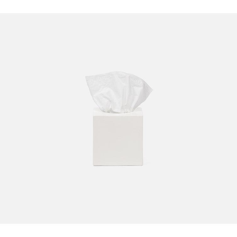 White Ceramic Burlap Texture Freestanding Tissue Box Cover