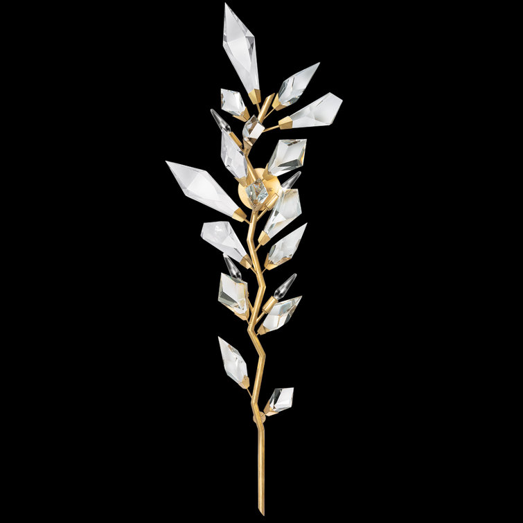 Foret Gold Leaf 4-Light Dimmable Crystal Sconce