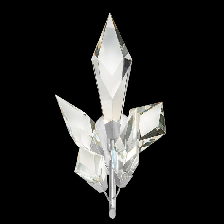 Foret Silver Leaf 18" Crystal Adorned Dimmable Wall Sconce