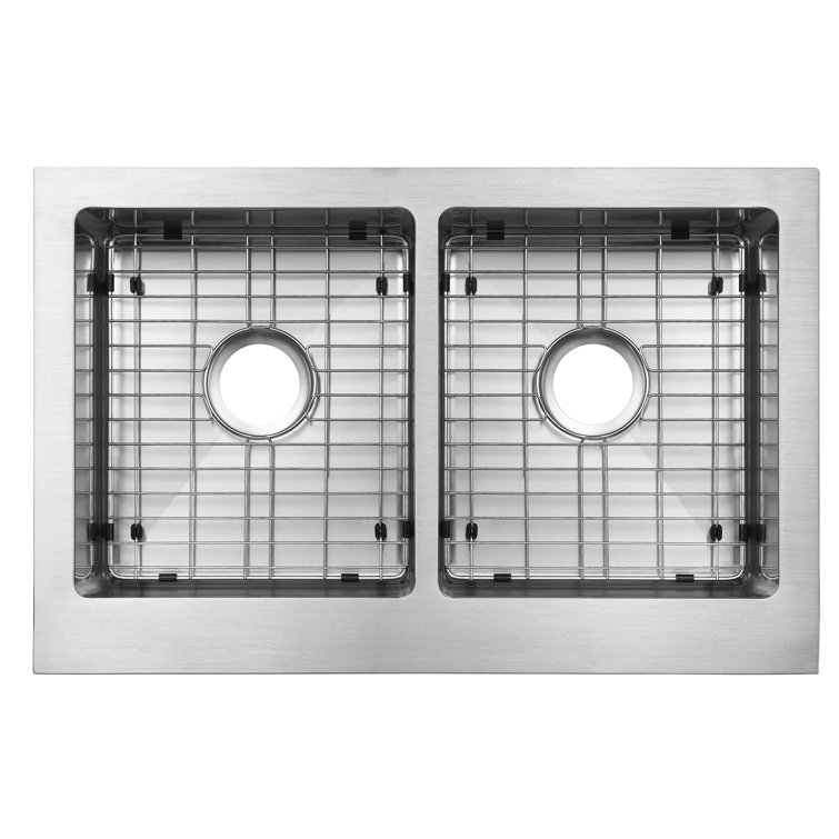 Lapeer 33'' Stainless Steel Double Bowl Farmhouse Sink