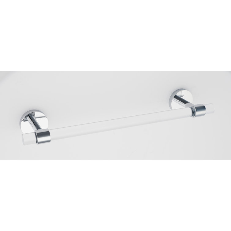 12'' Polished Chrome and Acrylic Wall Mounted Towel Bar