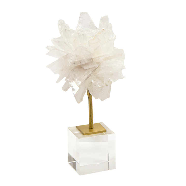 Selenite Shard 13'' Crystal Tabletop Votive Holder