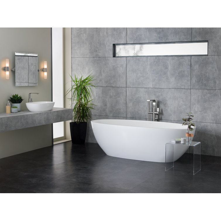 Barcelona 70" White Freestanding Oval Soaking Bathtub