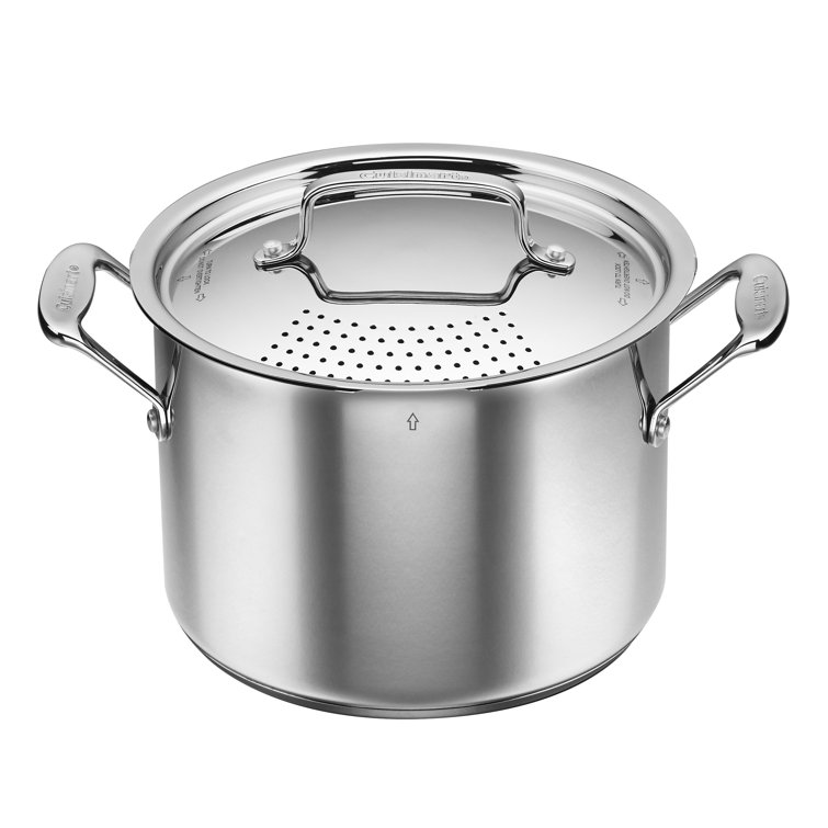 Cuisinart 6-Quart Stainless Steel Pasta Pot with Gold Handles