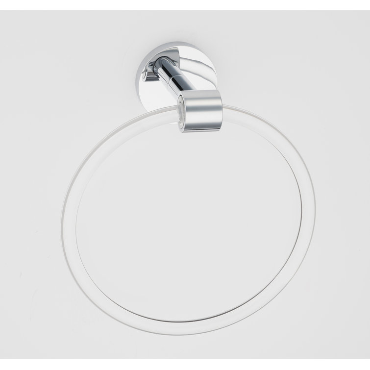 Polished Chrome and Acrylic Wall Mounted Towel Ring
