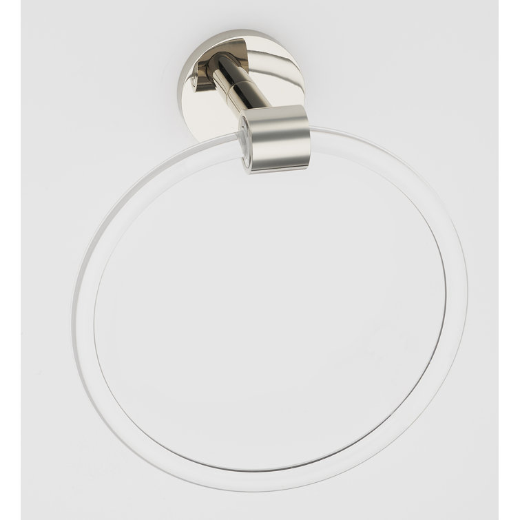 Polished Nickel and Acrylic Round Wall Mounted Towel Ring
