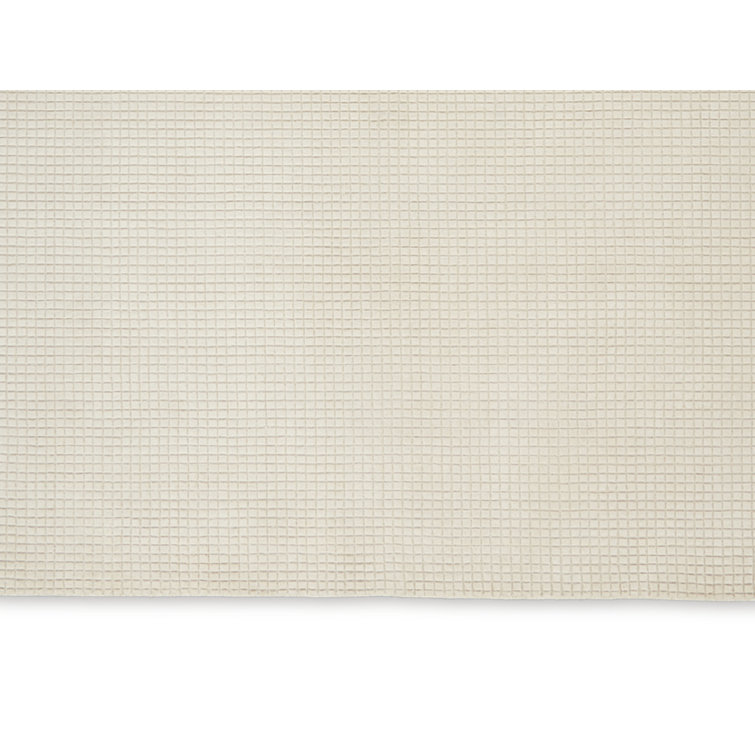Ivory Rectangular Flatweave Wool Area Rug