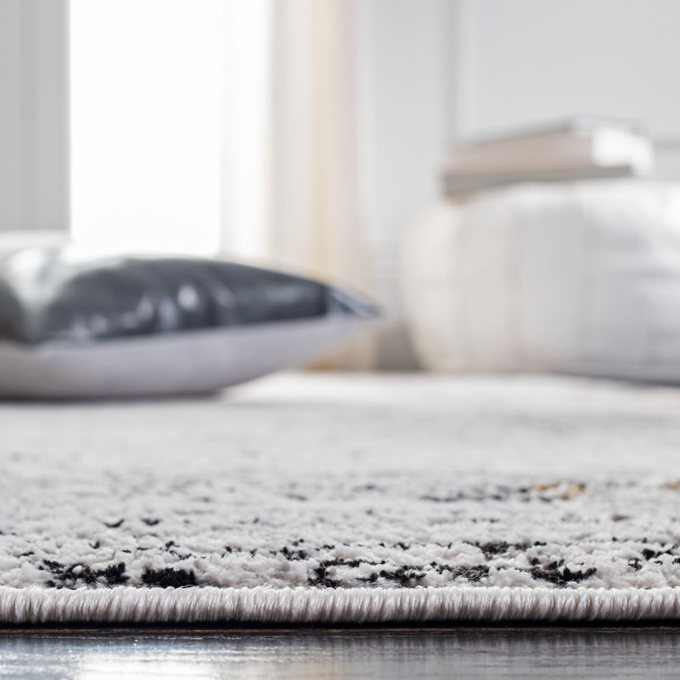 Amelia Grey and Gold Abstract Square Area Rug