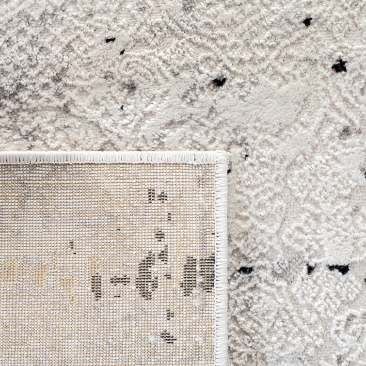 Amelia Grey and Gold Abstract Square Area Rug