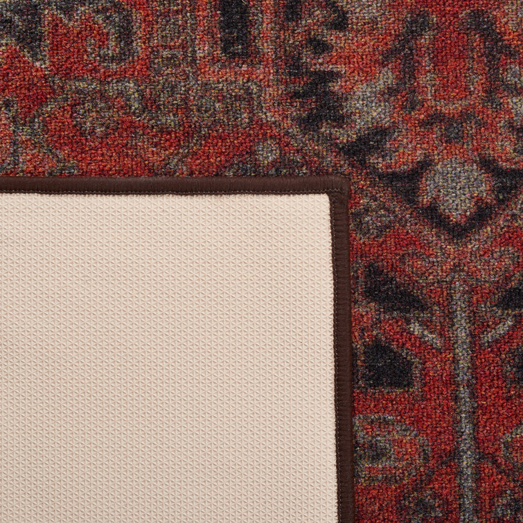 Elegant Tufted Wool-Blend 7'9" x 10' Area Rug in Rich Red