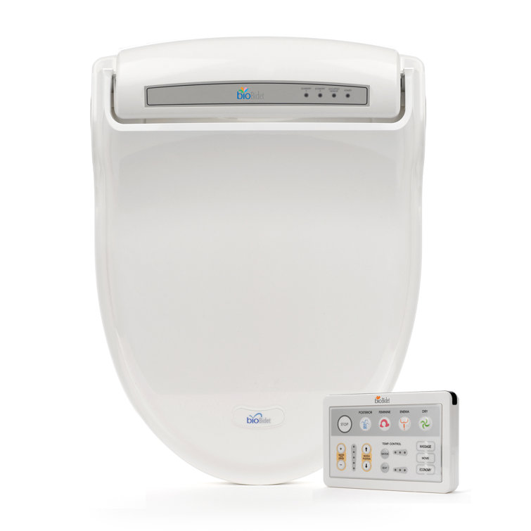 White Heated Electric Bidet Toilet Seat with Remote Control
