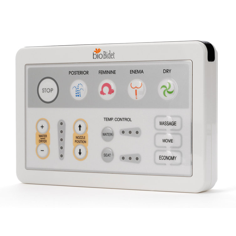 White Heated Electric Bidet Toilet Seat with Remote Control