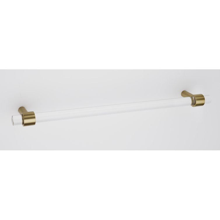 12'' Clear Acrylic Bar Pull with Satin Brass Mounts