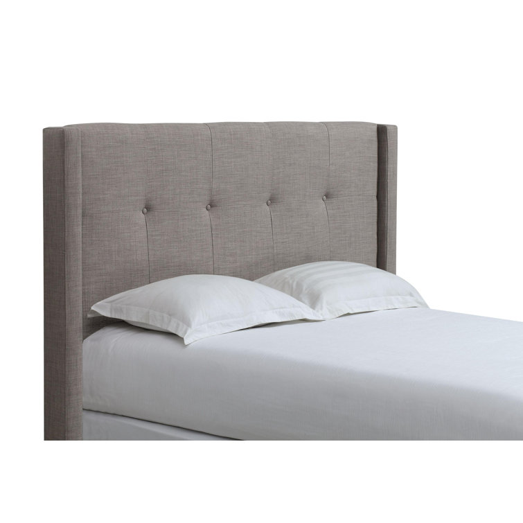 Geneva Queen Linen Upholstered Tufted Headboard with Solid Wood Frame