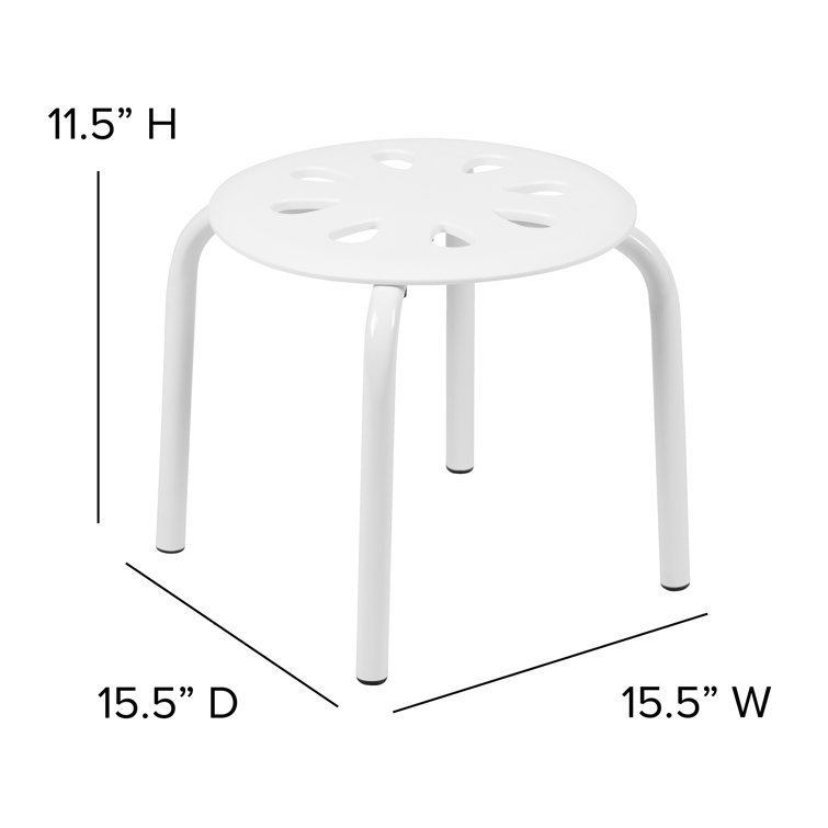 Modern 11.5" Assorted Color Stackable Steel Stools - Set of 5