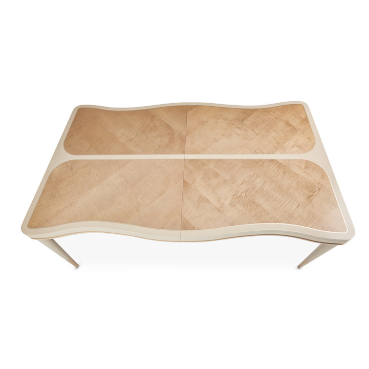 Blush Beige Extendable Rectangular Wood Dining Table