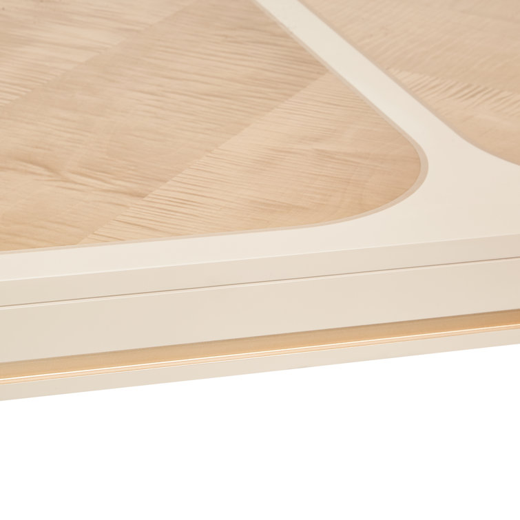 Blush Beige Extendable Rectangular Wood Dining Table
