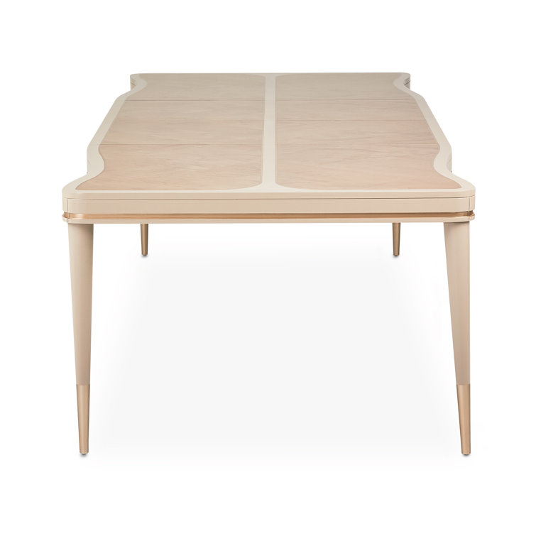 Blush Beige Extendable Rectangular Wood Dining Table