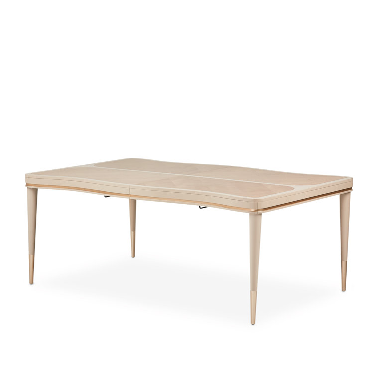 Blush Beige Extendable Rectangular Wood Dining Table