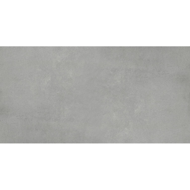 24" x 24" Silver Porcelain Concrete Look Tile
