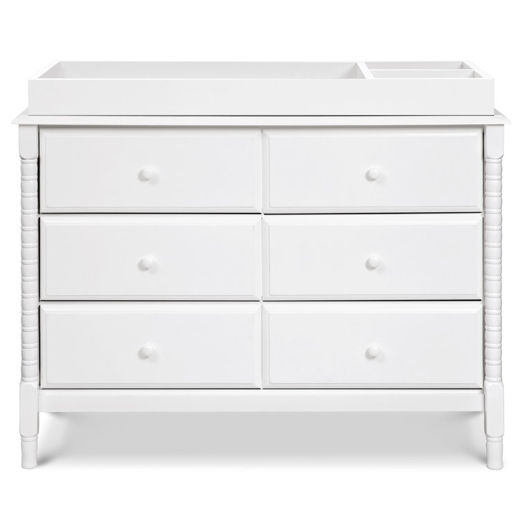 White Spindle 6-Drawer Nursery Dresser