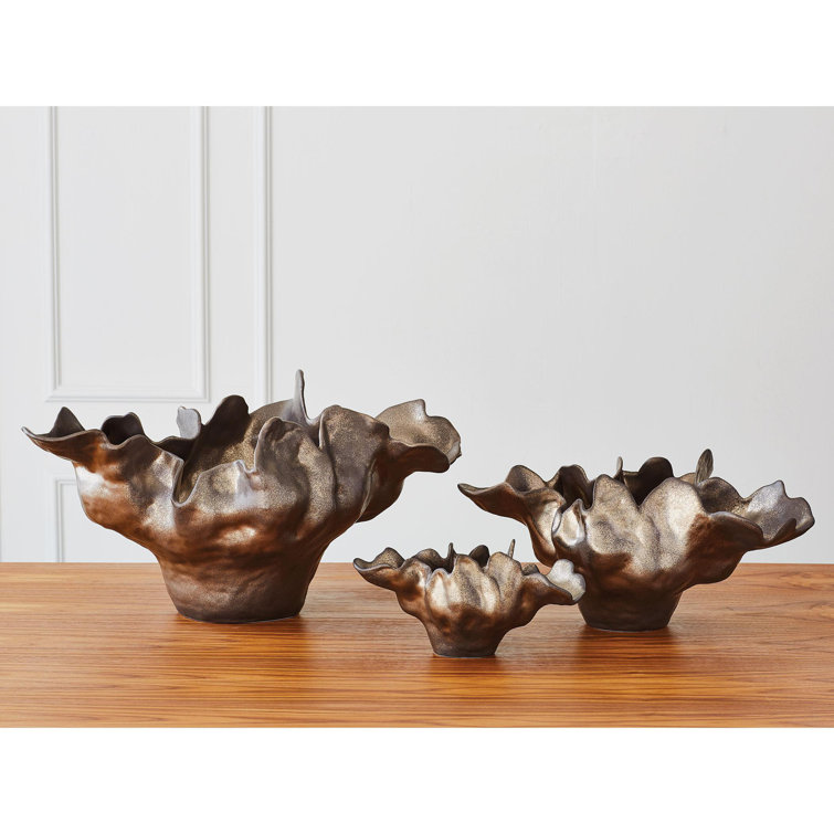 Medium Bronze Handcrafted Ceramic Decorative Bowl