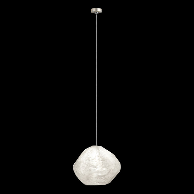 Quartz Glass Mini LED Pendant Light with Gold-Toned Canopy