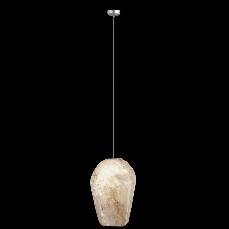 Quartz Mini Glass LED Pendant with Silver Leaf Canopy